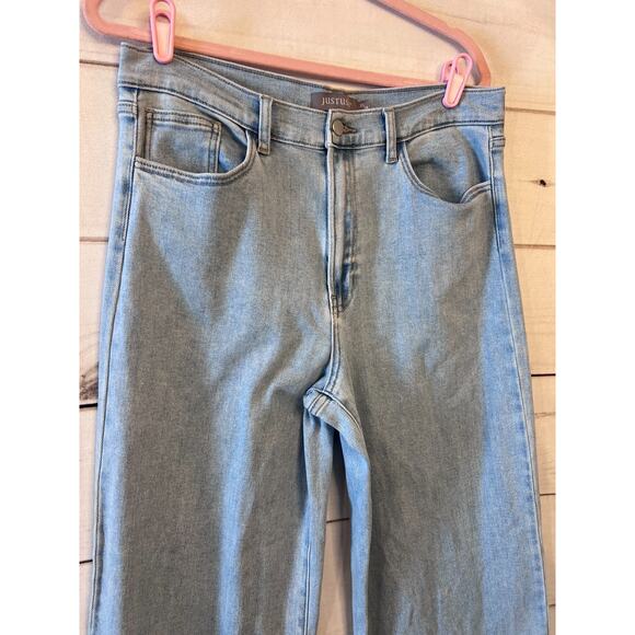 JUSTUSA Women's Light Wash Jeans Size 32 Wide Leg - Picture 4 of 4
